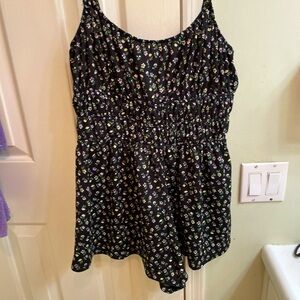 Black and Multi-Colored Romper